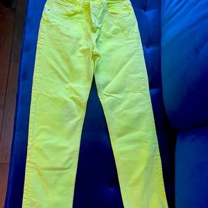 Zara lemon neon jeans